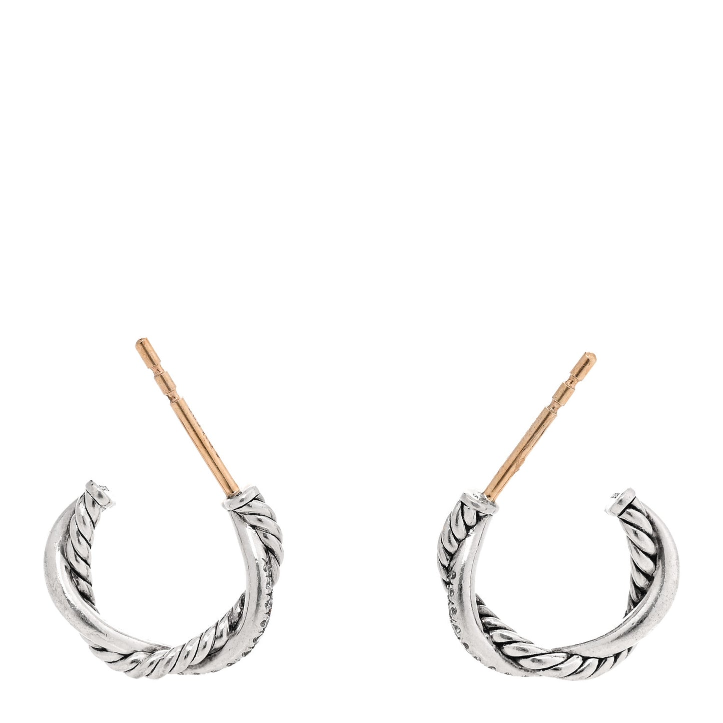 Sterling Silver Diamond Petite Infinity Huggie Hoop Earrings
