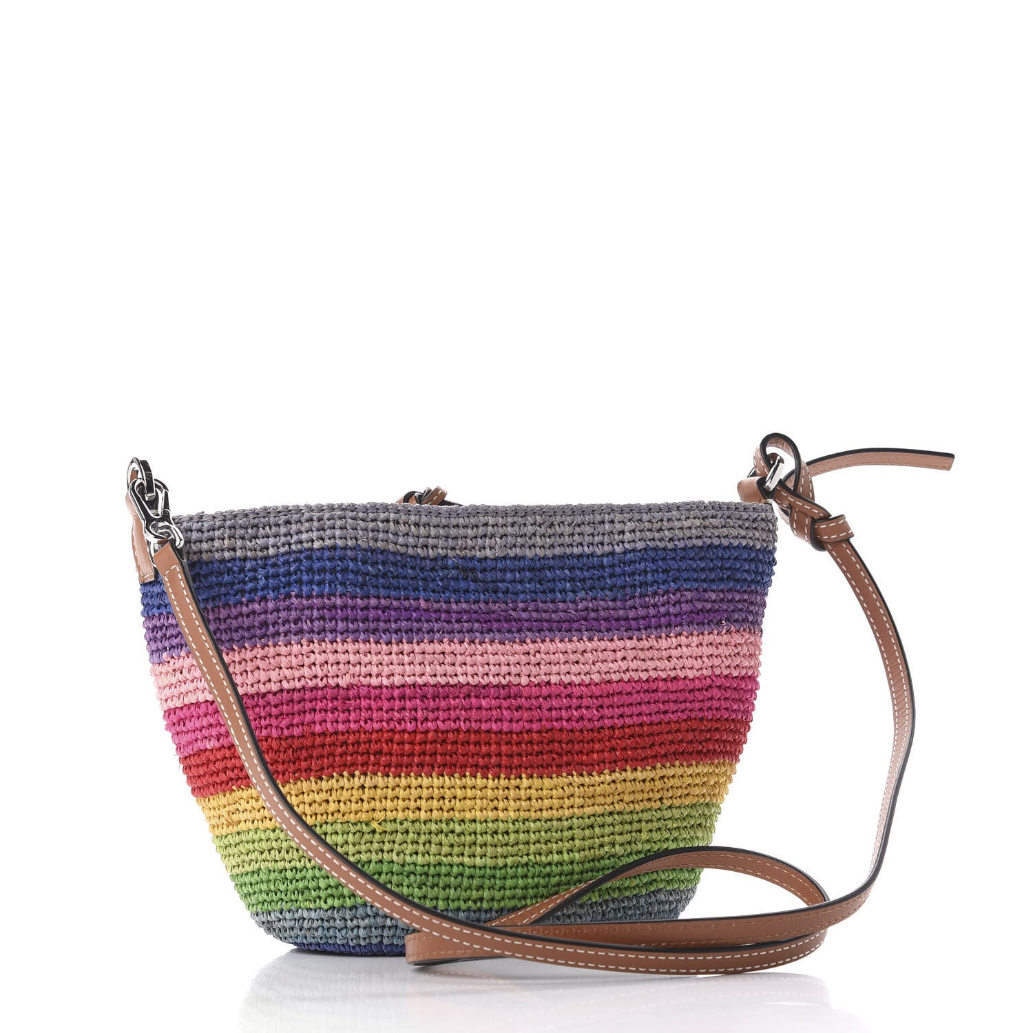Loewe Raffia Paula's Ibiza Rainbow Crossbody Bag Tan 3 of 11