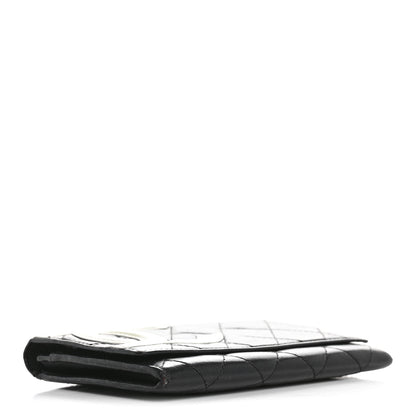 Chanel Calfskin Quilted Cambon Flap Wallet Black White 4 of 13