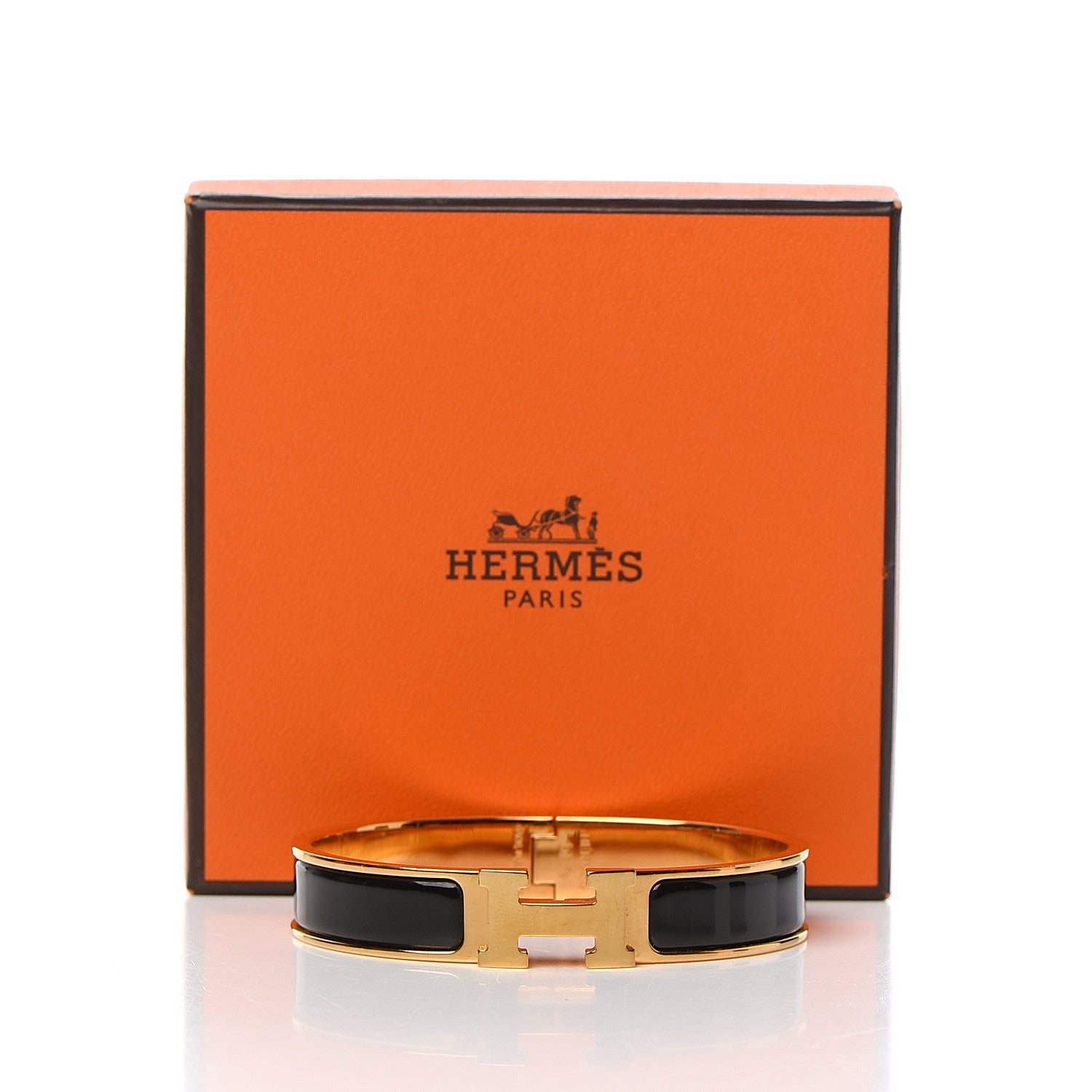 Hermes Enamel Narrow Clic Clac H Bracelet GM Black 5 of 5