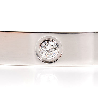 Cartier 18K White Gold 1 Diamond LOVE Cuff Bracelet 18 3 of 6