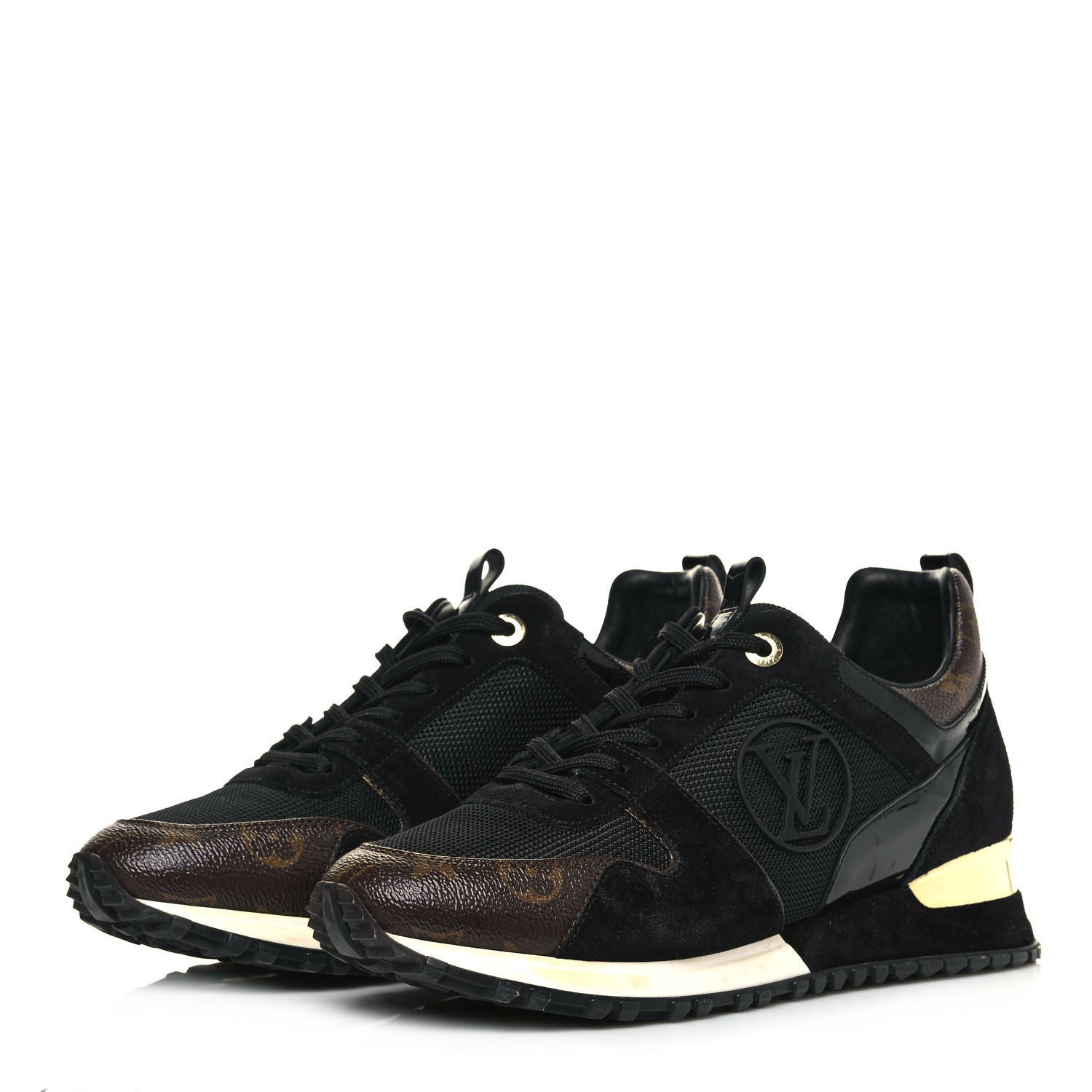 Louis Vuitton Suede Monogram Run Away Sneakers 40 Black 3 of 8