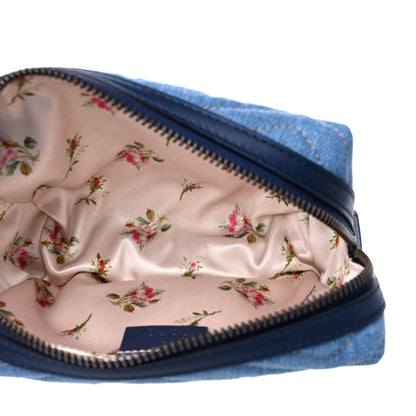 Gucci Denim Matelasse Pearly GG Marmont Cosmetic Case Blue 5 of 10