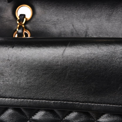 Chanel Lambskin Quilted Medium Double Flap Black 10 of 18