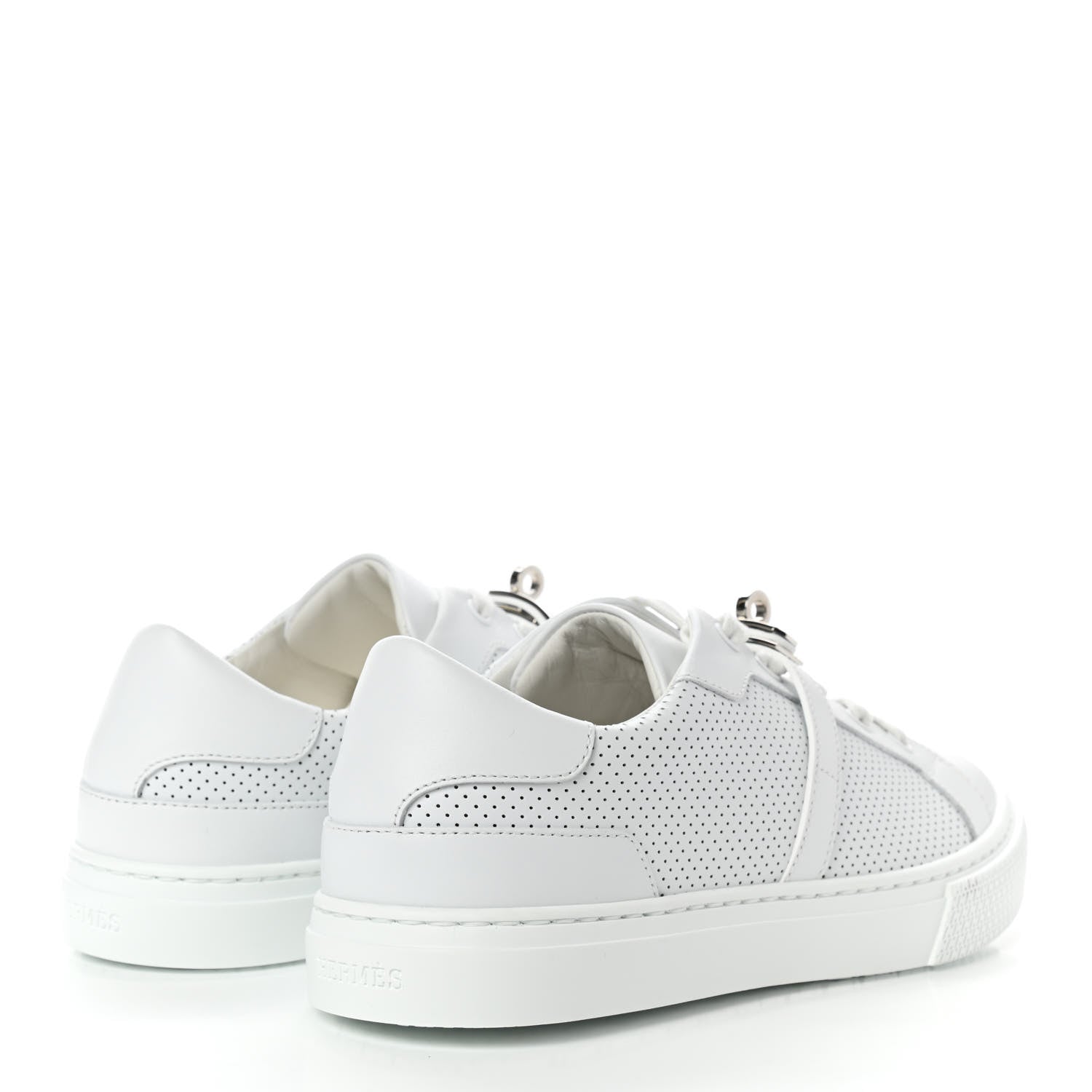 Hermes Calfskin Perforated Day Sneakers 37 White 4 of 8