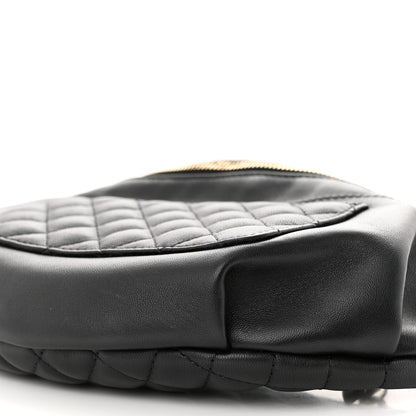 Chanel Lambskin Quilted Waist Bag Fanny Pack Black 10 of 12