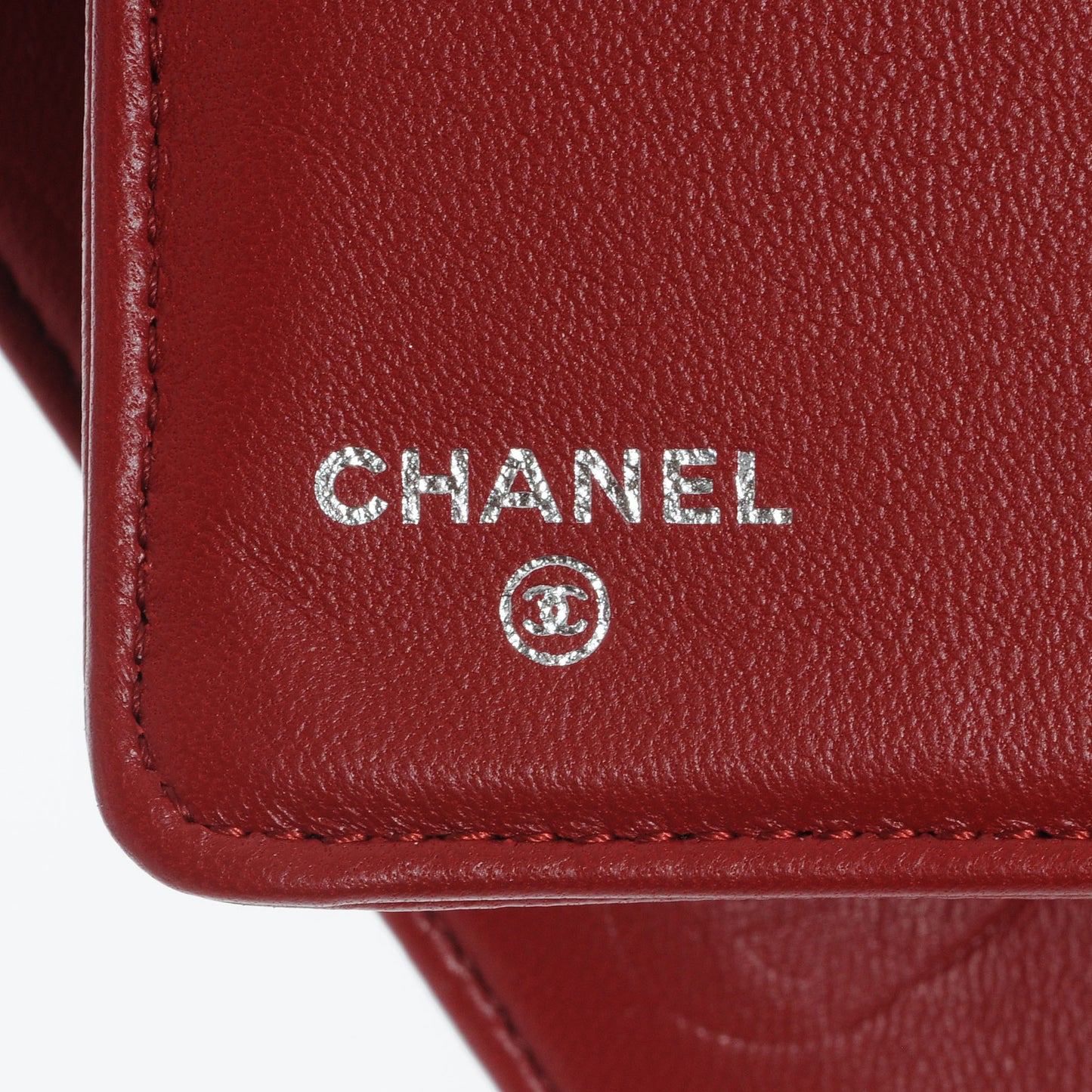 Lambskin Camellia Yen Wallet Red
