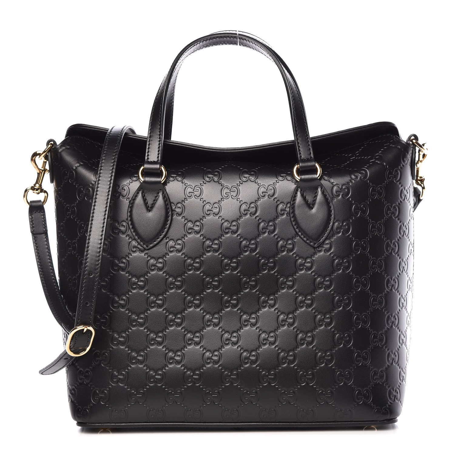 Gucci Guccissima Linea A Foldover Tote Black 1 of 9