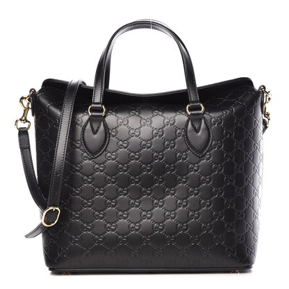 Gucci Guccissima Linea A Foldover Tote Black 1 of 9