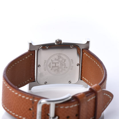 Hermes Stainless Steel Epsom 26mm Heure H Hour Quartz Watch Gold 5 of 8