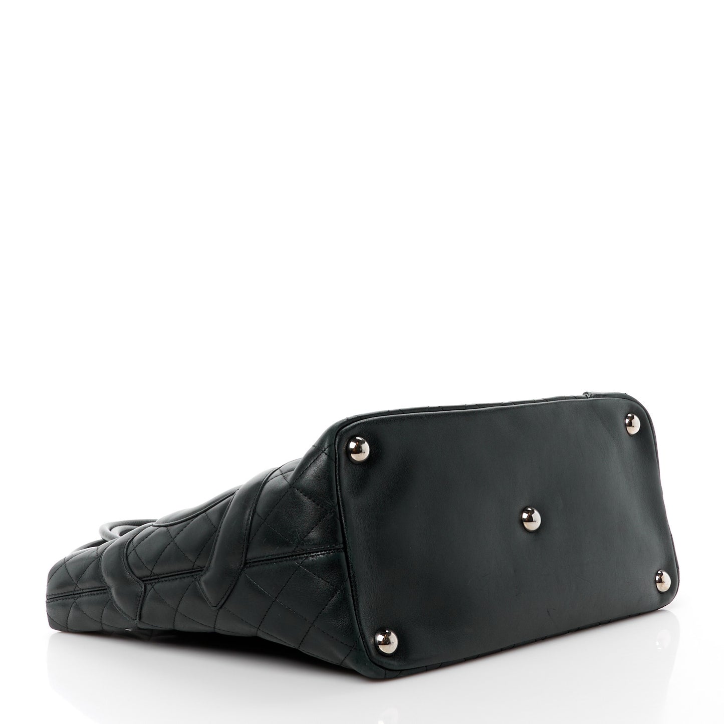 Calfskin Quilted Large Cambon Tote Black