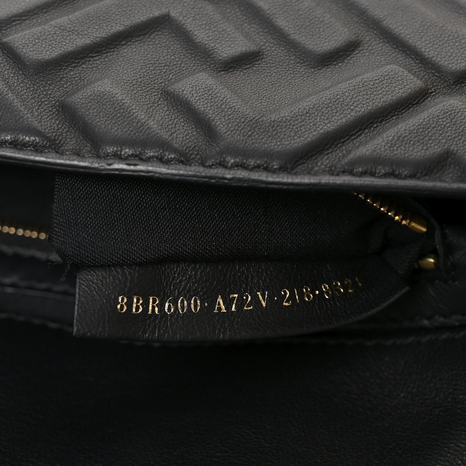 Fendi Nappa FF 1974 Embossed Baguette Black 7 of 11
