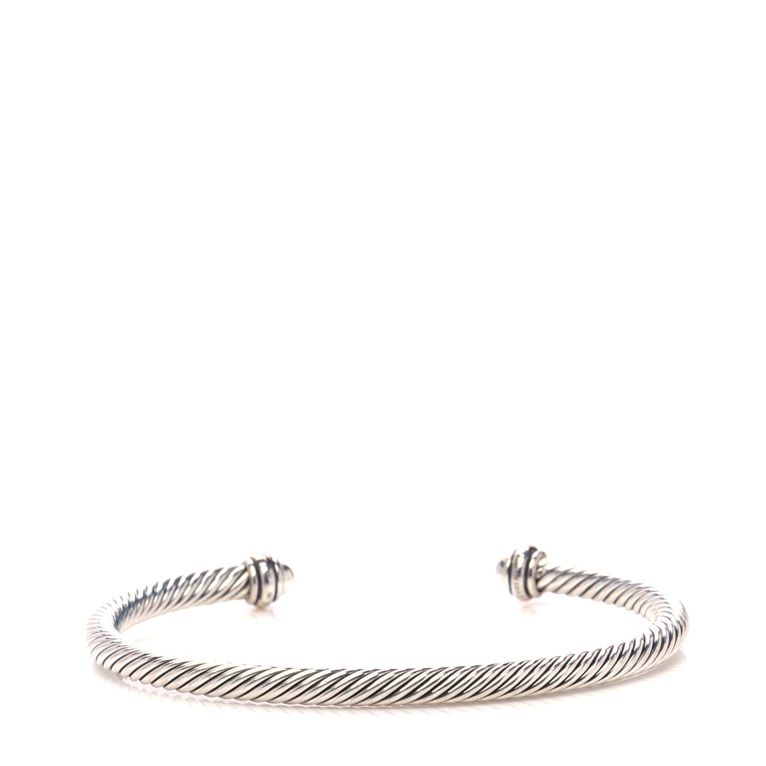 David Yurman Sterling Silver 18K Yellow Gold 4mm Cable Classics Bracelet 3 of 4