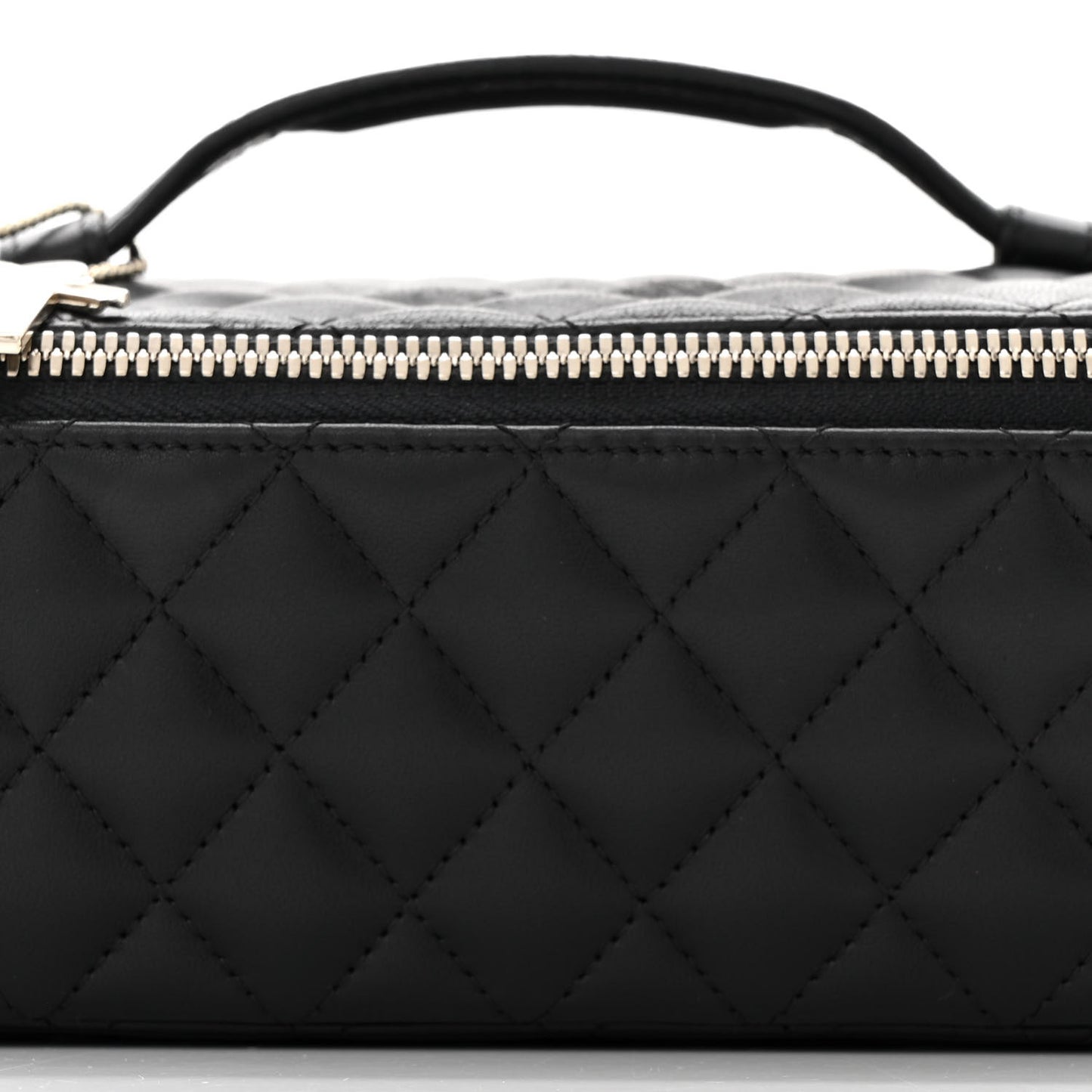 Lambskin Quilted Large Jewelry Case Black