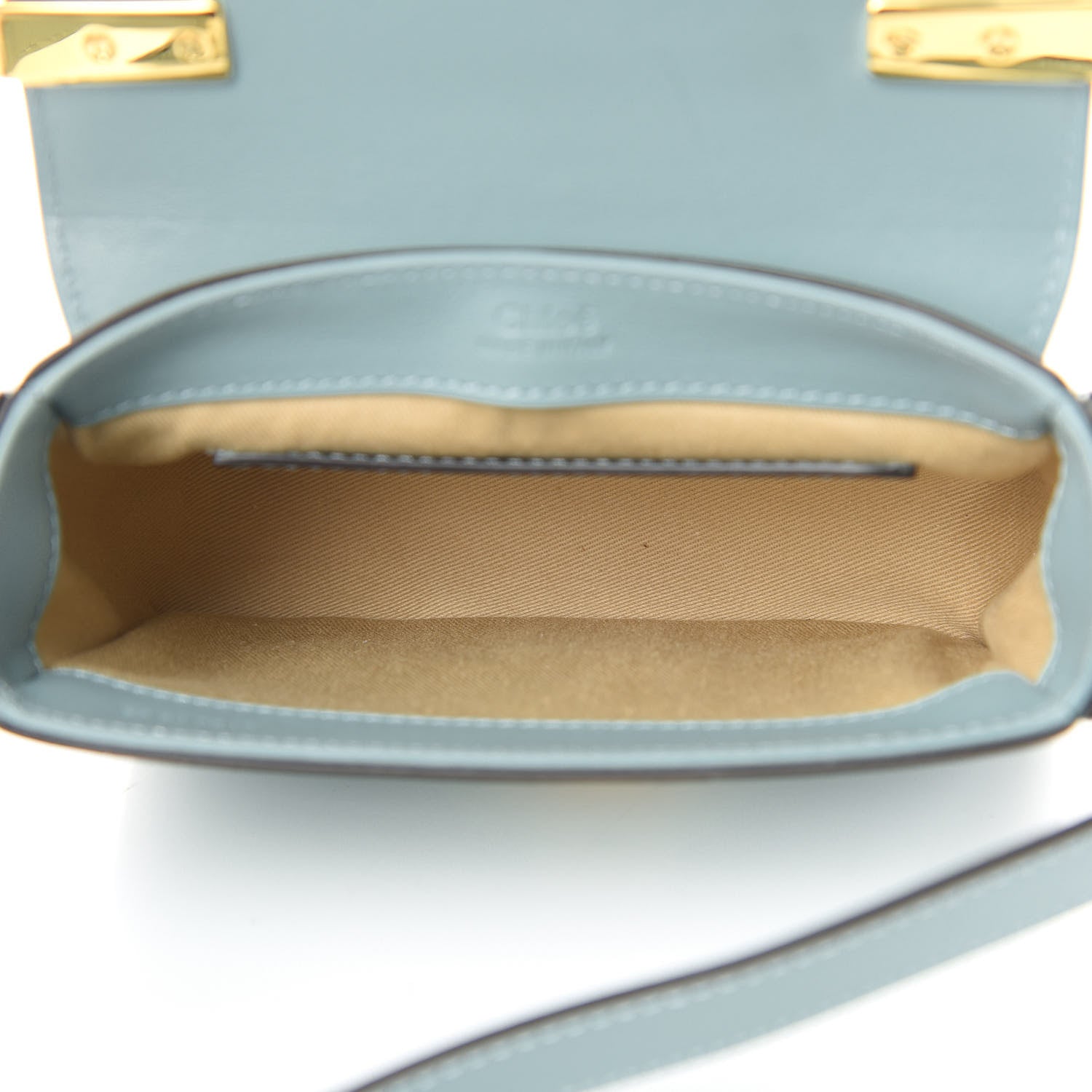 Chloe Calfskin Crocodile Embossed Mini C Bag Faded Blue 5 of 10
