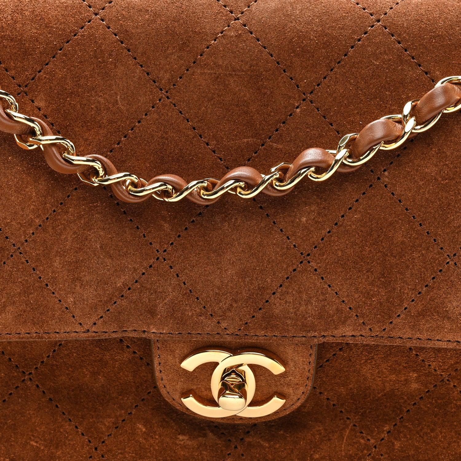 Chanel Suede Calfskin Small Souplissimo Maxi Flap Camel 7 of 9