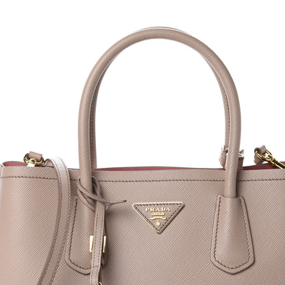 Prada Saffiano Cuir Small Double Bag Cammeo Rosa 11 of 13