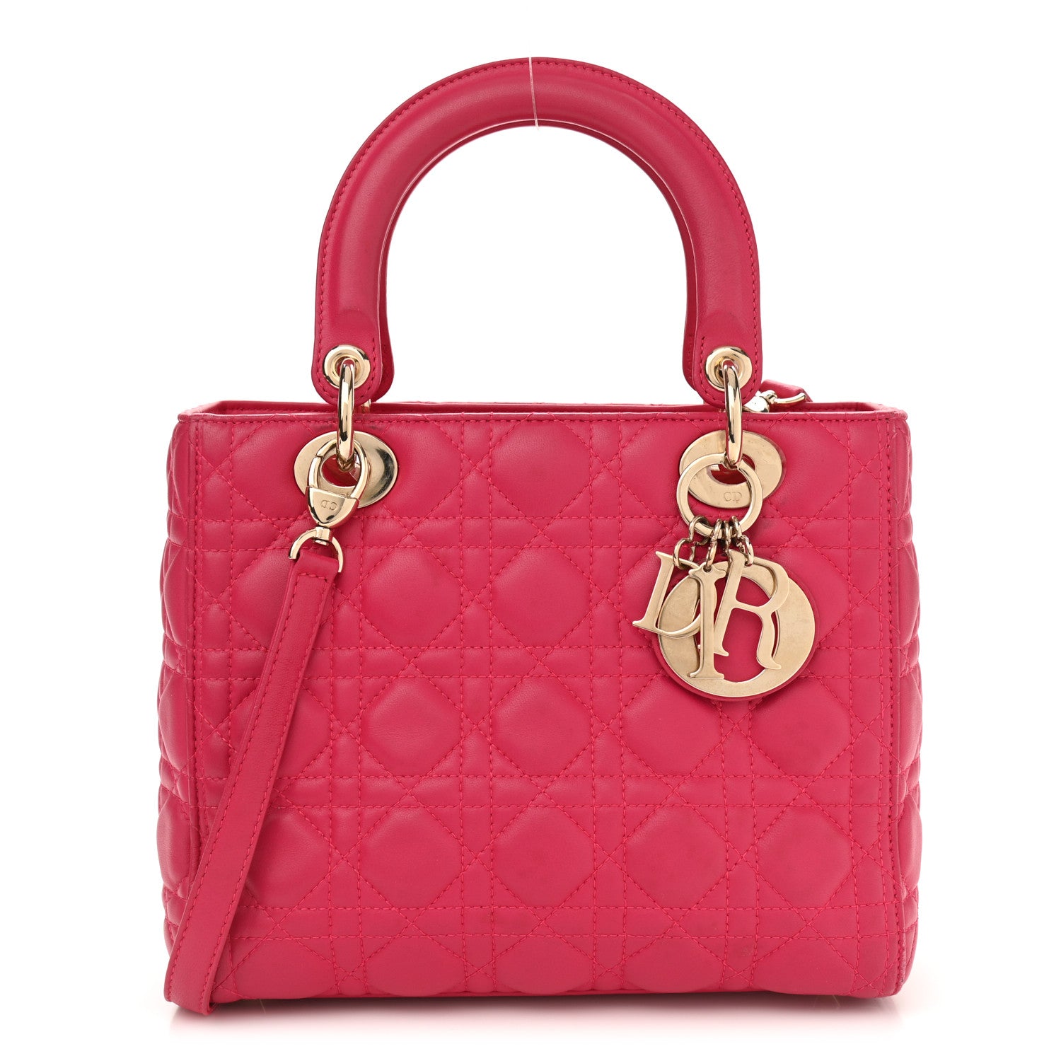 Christian Dior Lambskin Cannage Medium Lady Dior Fuchsia 1 of 12