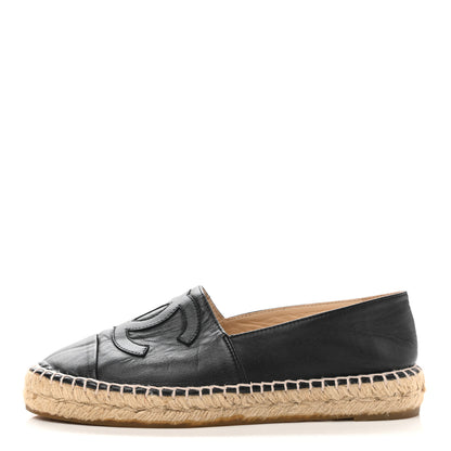 Chanel Lambskin CC Espadrilles 36 Black 1 of 9