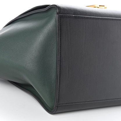 Celine Smooth Calfskin Medium Bi-Color Trapeze Bottle Green Black 14 of 16