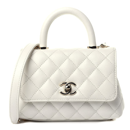 Chanel Caviar Quilted Extra Mini Coco Handle Flap White 1 of 4