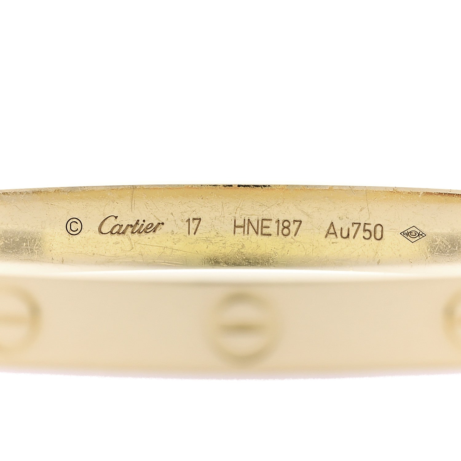 Cartier 18K Yellow Gold LOVE Bracelet 17 7 of 8