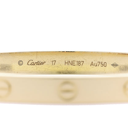 Cartier 18K Yellow Gold LOVE Bracelet 17 7 of 8