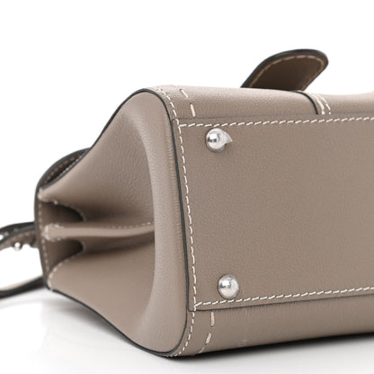 Delvaux Grained Rodeo Calfskin Surpique Mini Brillant Satchel Tourterelle Ivory 12 of 14