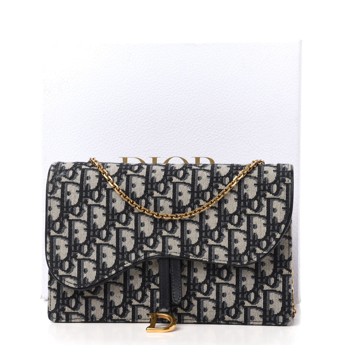 Oblique Saddle Chain Pouch Blue