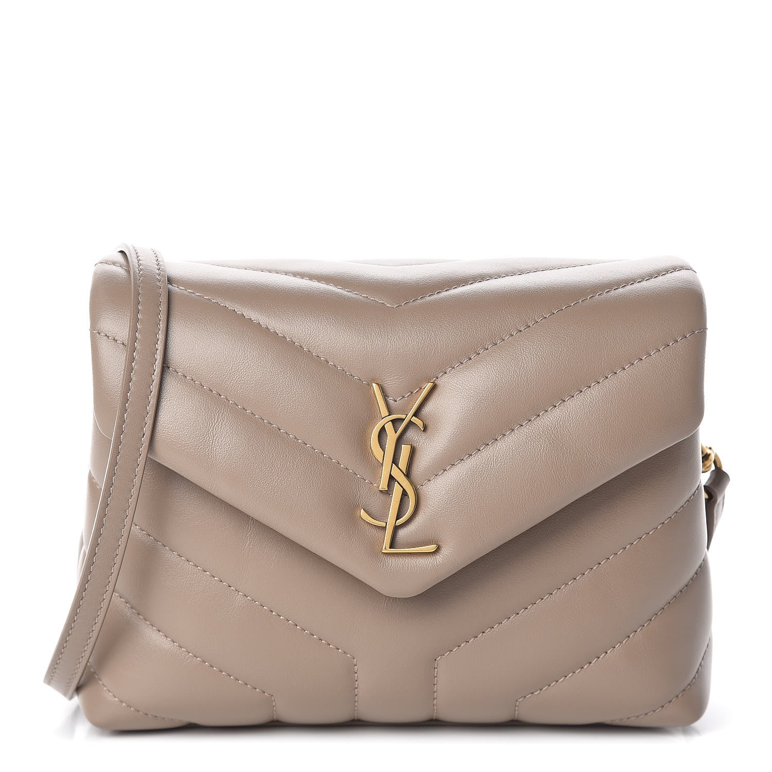 Saint Laurent Calfskin Y Quilted Monogram Toy Loulou Chain Satchel Dusty Grey 1 of 12