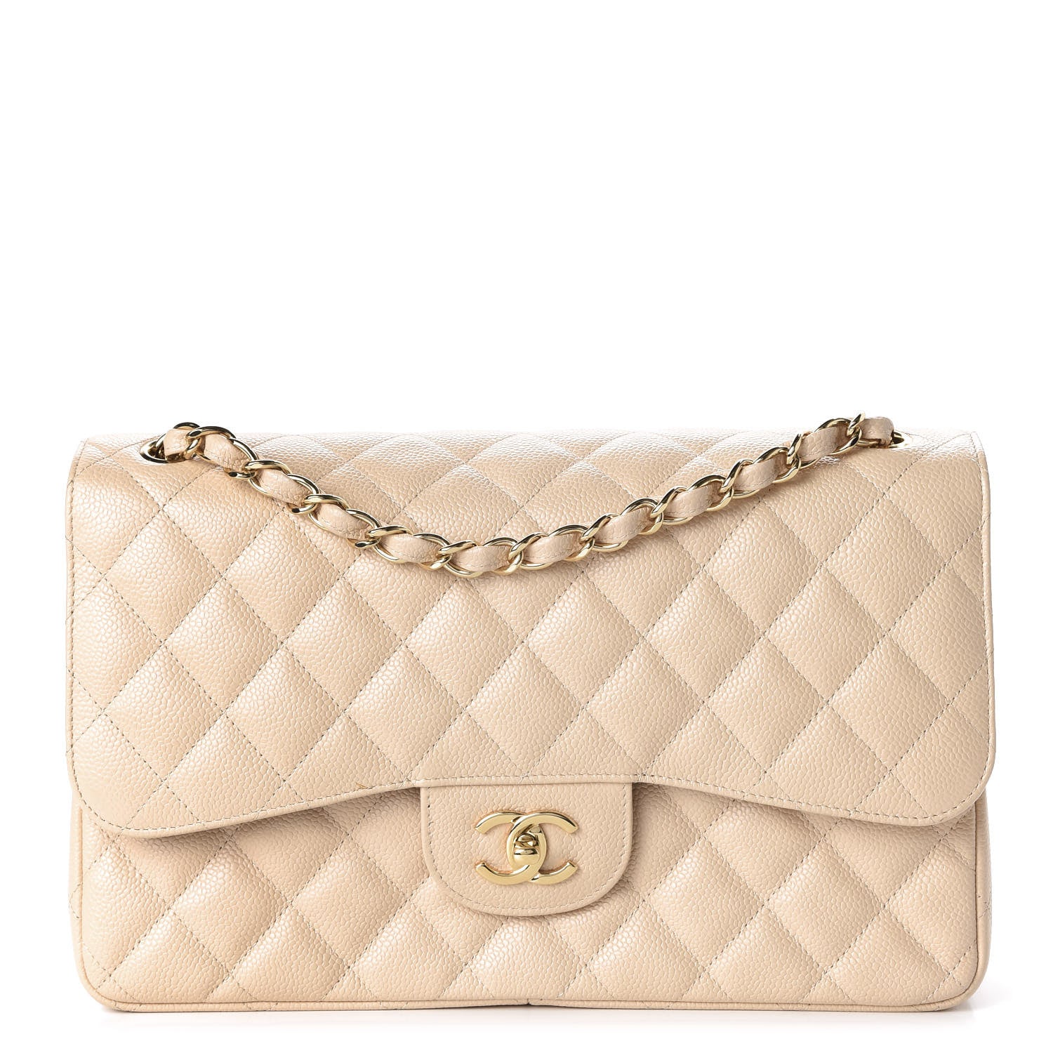 Chanel Caviar Quilted Jumbo Double Flap Beige Clair 1 of 12