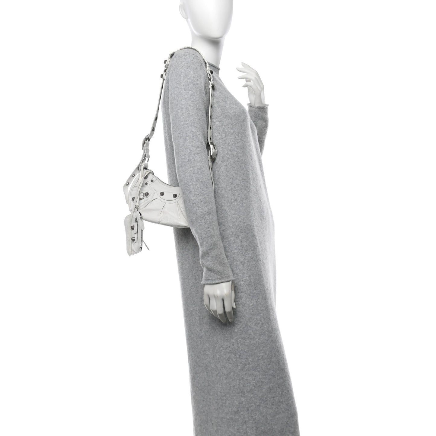 Agneau Arena Le Cagole Shoulder Bag XS Optic White