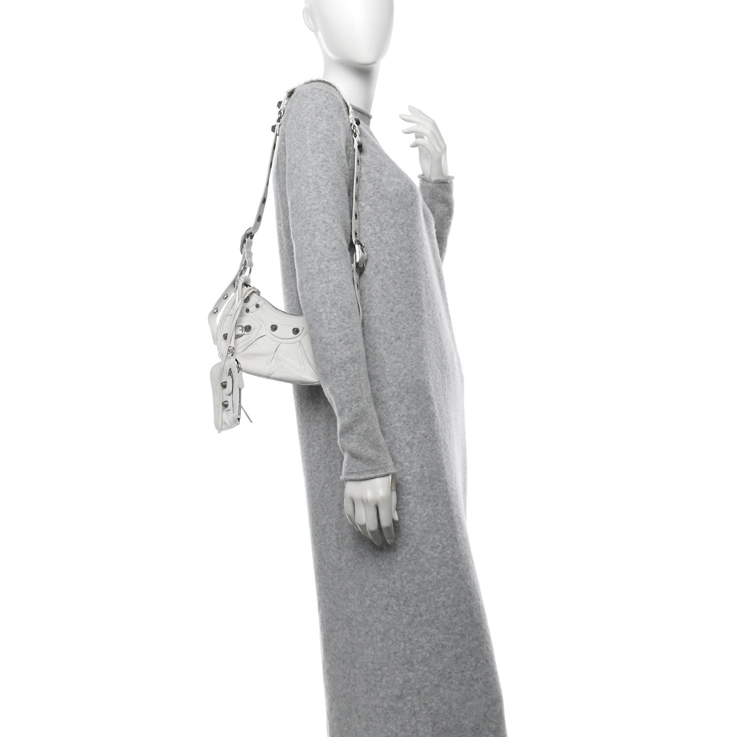 Balenciaga Agneau Arena Le Cagole Shoulder Bag XS Optic White 2 of 16