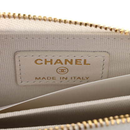 Chanel Tweed Quilted Bow Flap Card Holder On Chain White 6 of 11
