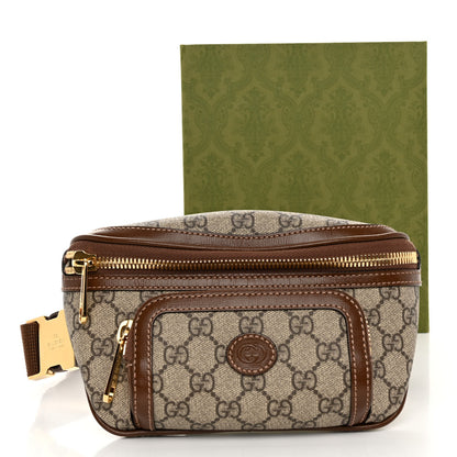 Gucci GG Supreme Monogram Textured Calfskin Retro Interlocking G Belt Bag Beige Ebony Brown Sugar 12 of 12