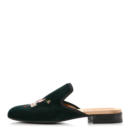 Gucci Velvet Mens Mules 8 Verde Black 1 of 8