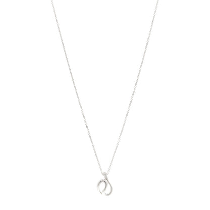 Tiffany Sterling Silver Elsa Peretti Open Wave Pendant Necklace 1 of 4