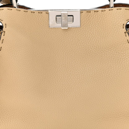 Fendi Cuoio Romano Selleria Medium Peekaboo Iconic Essentially Satchel Paglia Latte Mou 9 of 11