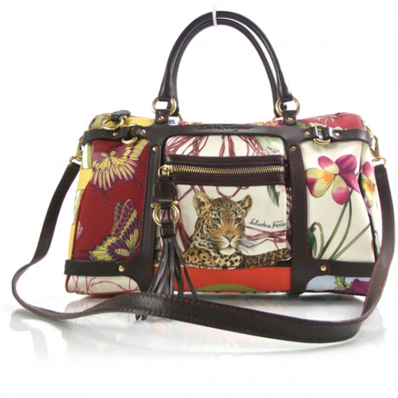FASHIONPHILE SALVATOREFERRAGAMOCanvasSummerJungleBag 1 of 9