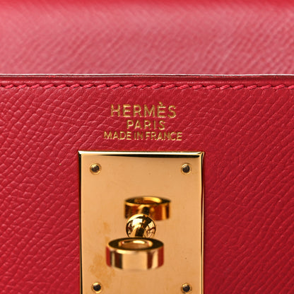 Hermes Courchevel Kelly Retourne 32 Rouge Vif 6 of 17
