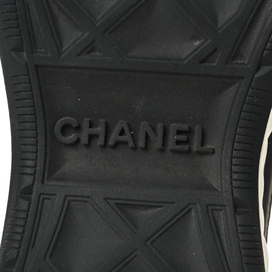 Velvet Calfskin Mixed Fibers CC Sneakers 36 Black