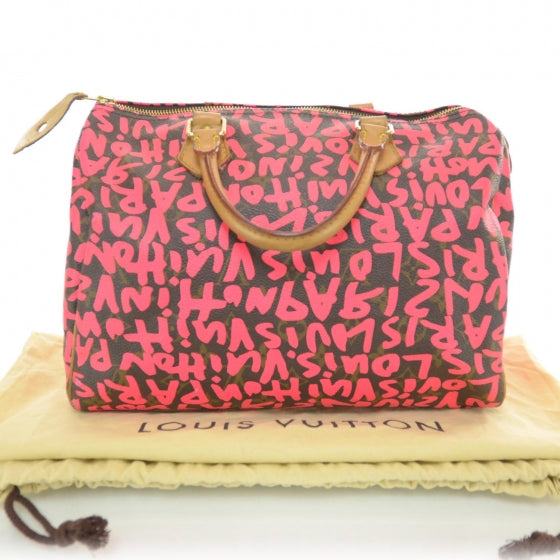 Louis Vuitton Monogram Graffiti Speedy 30 Fuchsia 3 of 10