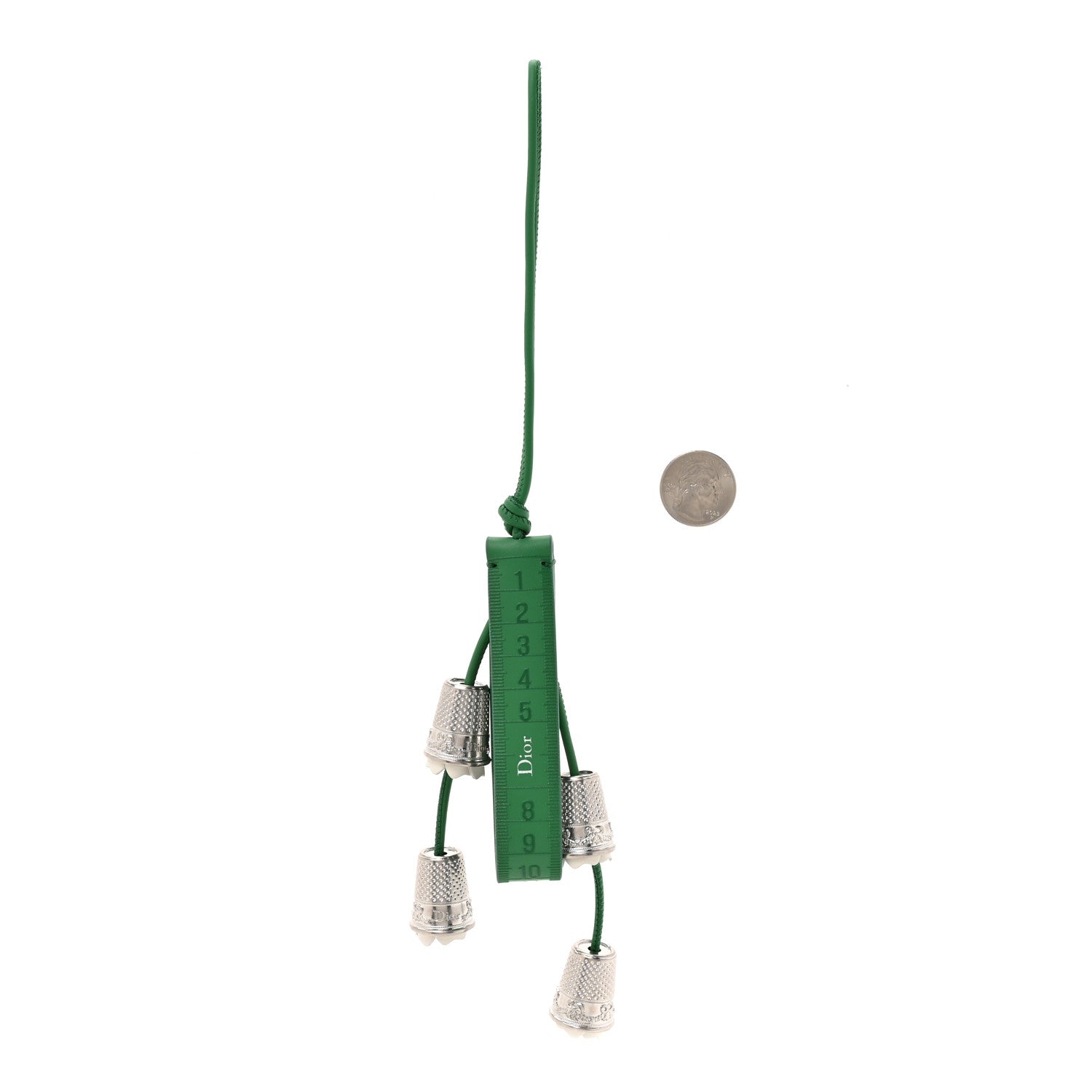 Christian Dior Smooth Calfskin Metal Lily Of The Valley Bag Charm Bright Green 2 of 4