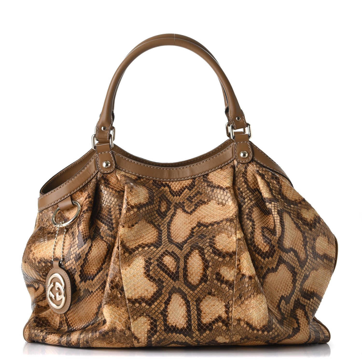 Gucci Python Large Sukey Tote Brown 1 of 10