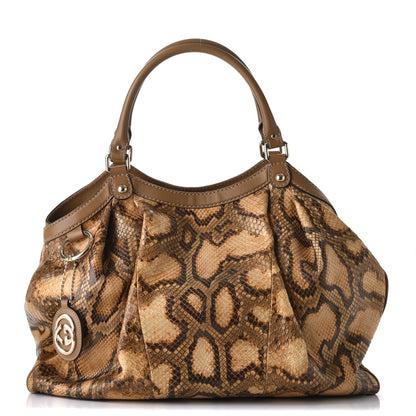 Gucci Python Large Sukey Tote Brown 1 of 10