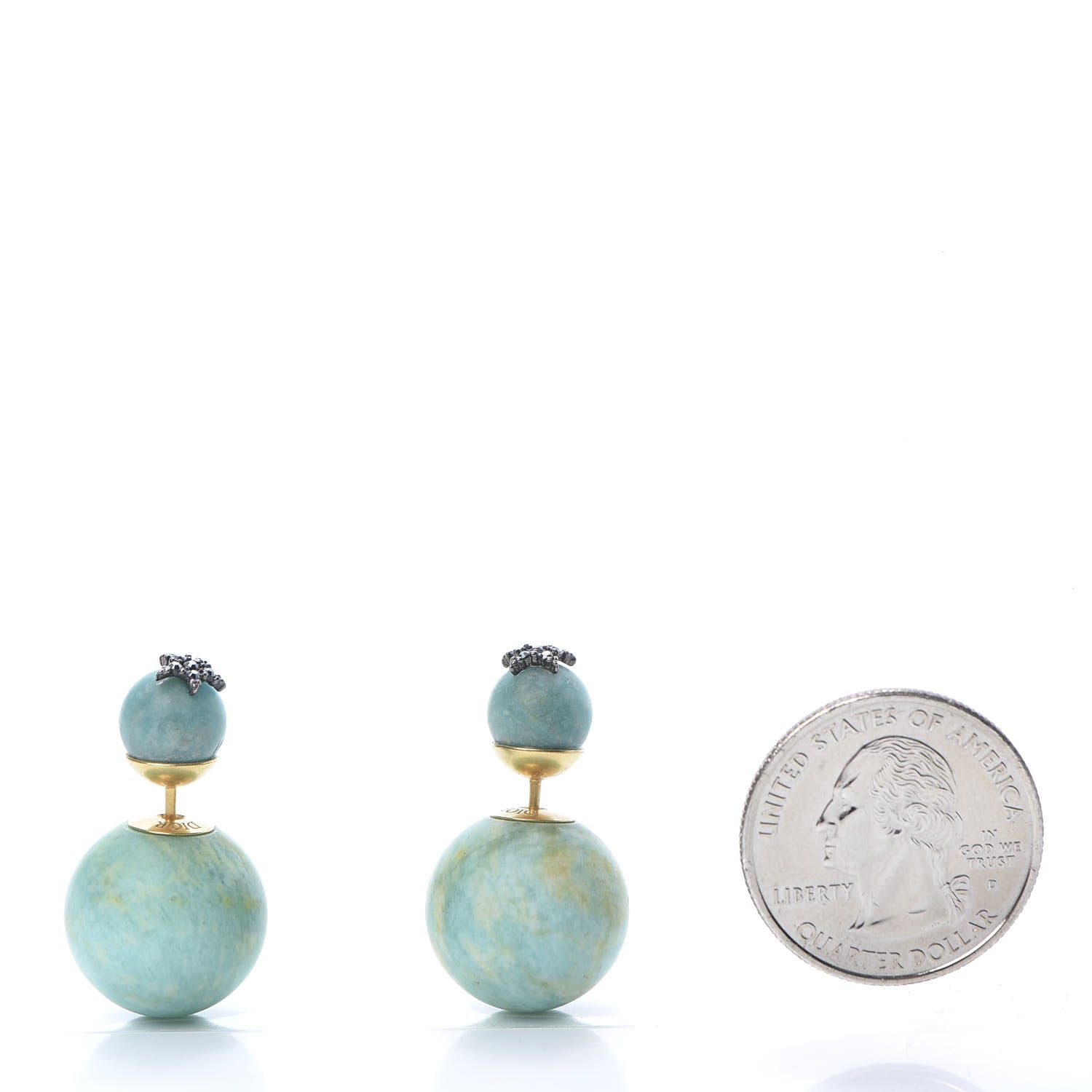 Christian Dior Crystal Star Mise En Dior Tribal Earrings Green 2 of 4