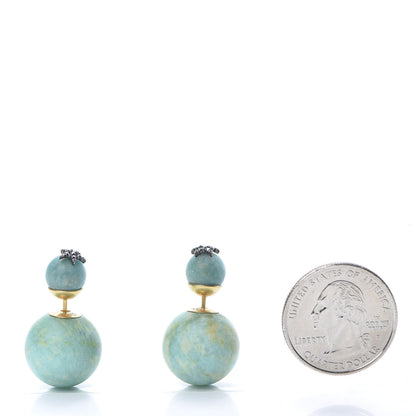 Christian Dior Crystal Star Mise En Dior Tribal Earrings Green 2 of 4