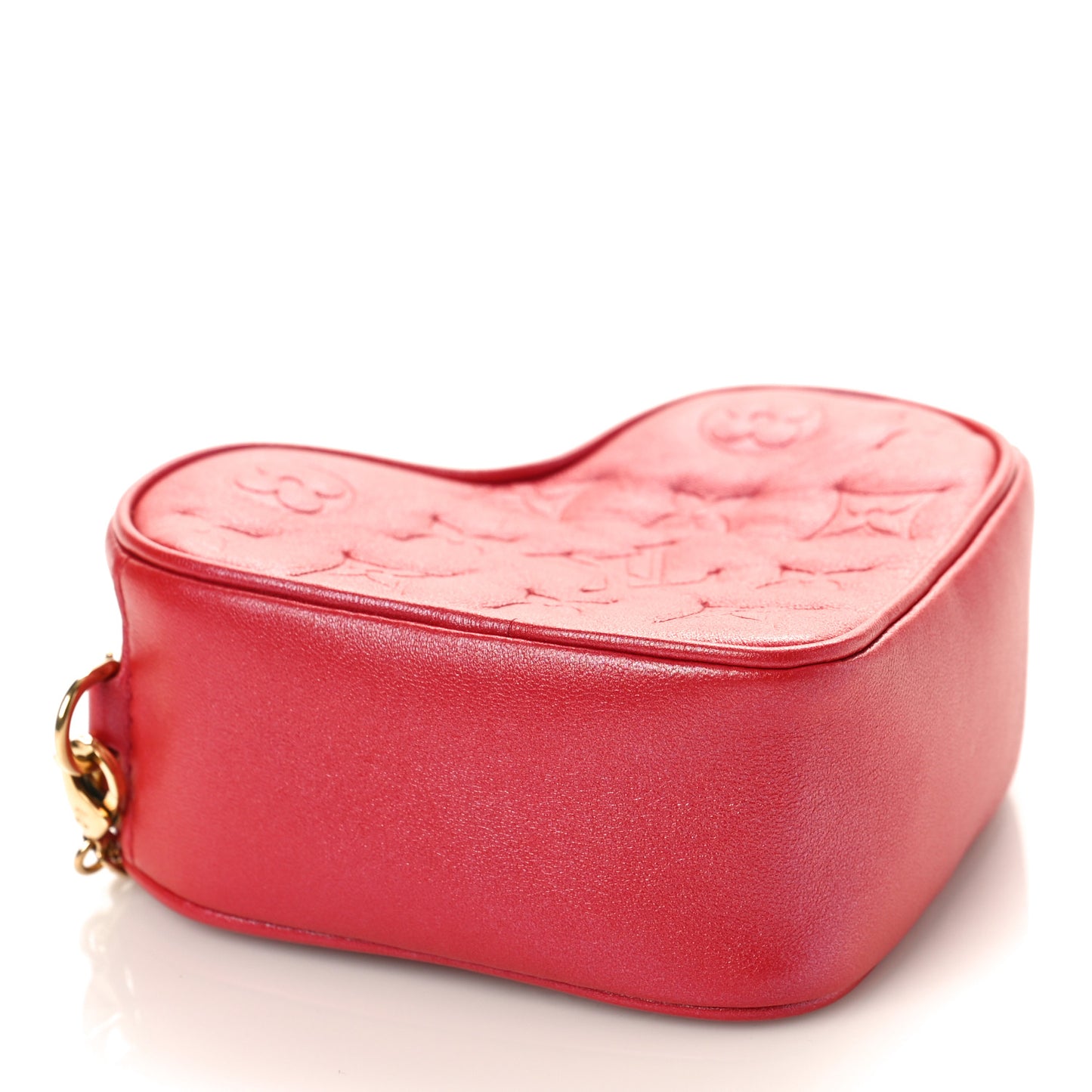 Lambskin Embossed Monogram Fall In Love Sac Coeur Heart Chain Bag Lipstick Red