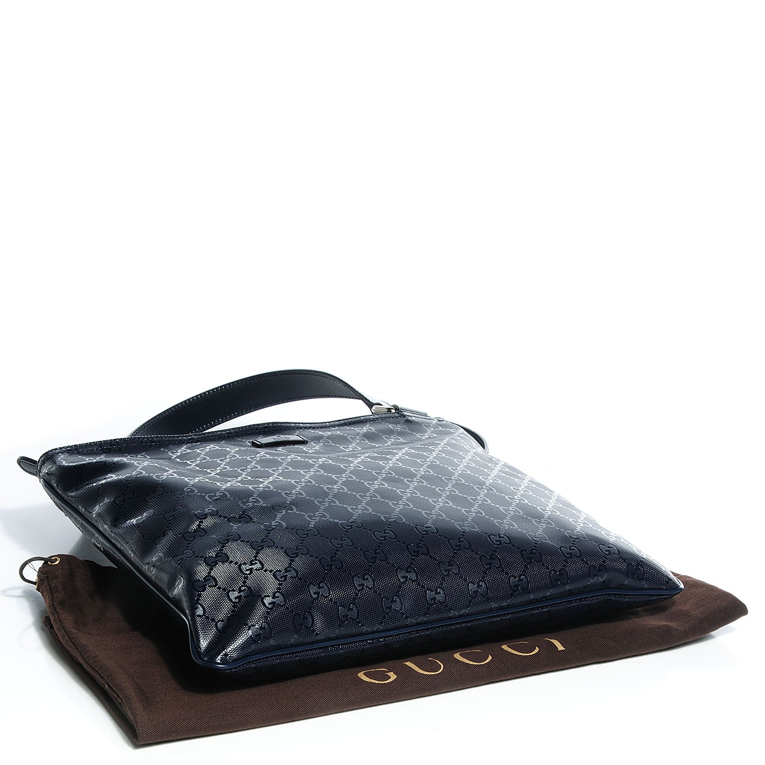 Gucci Imprime Monogram Flat Messenger Bag Navy 4 of 8