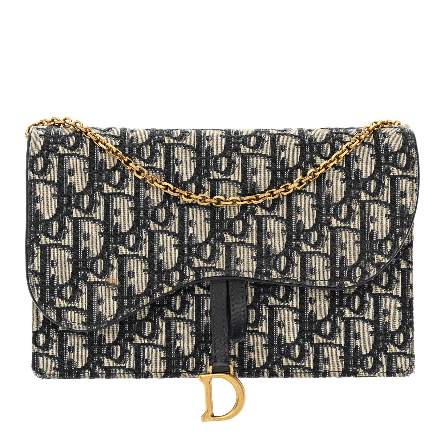 Oblique Saddle Chain Pouch Blue